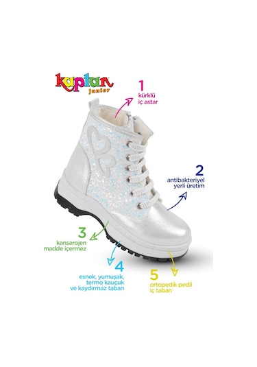 Kaptan Junior Ortopedik İçi Kürklü Kız Çocuk Botu