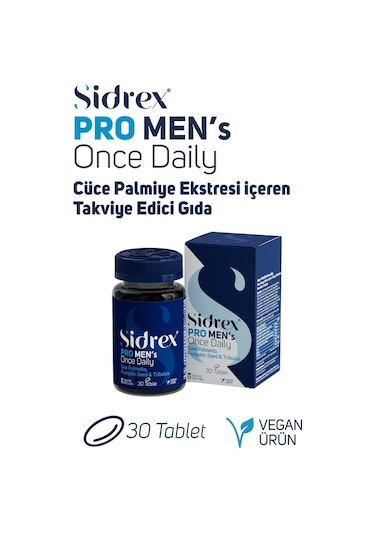 Sidrex Pro Men's Once Daily Cüce Palmiye Ekstresi İçeren Takviye Edici Gıda 30 Tablet