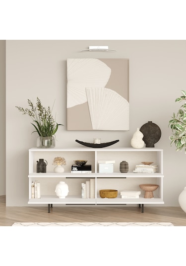 Robin Home Lidya Konsol 4 Kapaklı Metal Ayaklı 160cm Beyaz