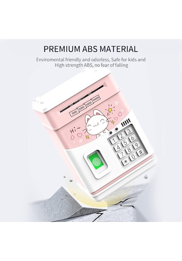 Parmak İzi Simüle Edilmiş Şifreli Mını Atm Elektronik Kumbarası, Nakit Para Huni, Otomatik Kaydırma Kağıdı, Çocuklar İçin Kasa