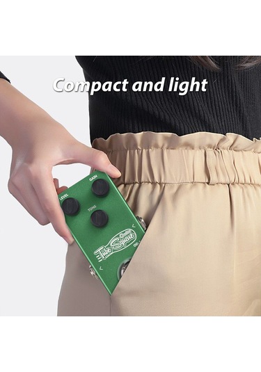 Xindoker Dktone Elektro Gitar Overdrive Efekti Pedalı - Metal Kasa, 6.35mm Giriş/çıkış, Gain, Tone Ve Seviye Kontrolleri, Sarı Led Işığı