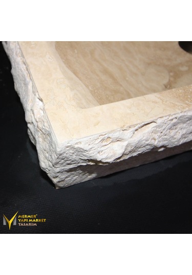 Traverten Batarya Çıkışlı Içi Yay Lavabo