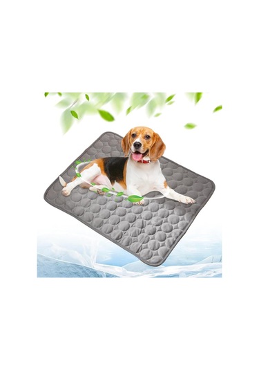 Hangfox Köpekler İçin Soğutucu Buz İpi Yastık - Yazın Serinletici, Soluk Ve Dayanıklı, Makine Yıkama Uygun, Kaymaz Altı - Gri S 50x40cm 4kg'a Kadar Uygun