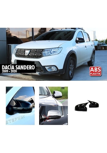 Dacia Sandero/stepway Yarasa Ayna Kapağı - Abs Plastik Piano Black