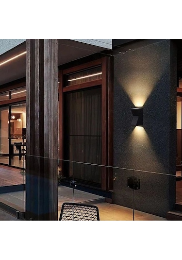 Noas Yl83-6002 Patara 6 Watt Siyah-gold Çift Yönlü Dış Mekan Led Aplik - Gün Işığı 3200k Siyah