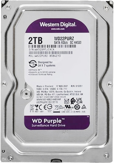 Western Digital Purple Wd22purz 2 Tb Sata 6gb-s 7-24 Güvenlik Harddisk Pc Bilgisayar Dvr Kamera Hard Diski