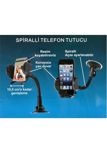 Spiralli Telefon Tutucu Vantuzlu Br5901003