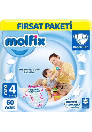 Molfix Bebek Bezi 4 Beden Fırsat Paketi 60 Adet