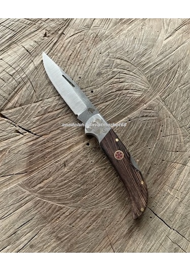 Böhler N690 Çelik Çakı Özel Üretim Çelik Çakı Cep Çakısı Kamp Çakısı 18cm Kahve