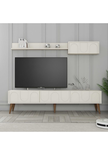 Variant Lyon Tv Ünitesi Ve Orta Sehpa Takımı - Krem / Ceviz