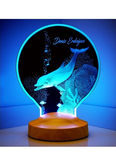 Yunus Balığı Kişiye Özel Led Foto Lamba