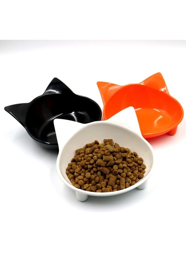 Homyl Sevimli Hayvan Kedi Kulakları Şekilli Mama Su Kasesi