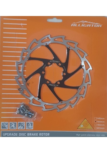 Allıgator Crown Disk Fren Rotoru Siyah 160mm 6 Vida