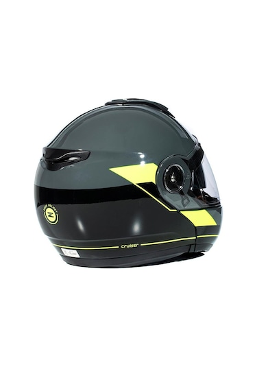 Zeus Zs-3050 Be7 Grey Fluo Yellow Çene Açılır Motosiklet Kaskı