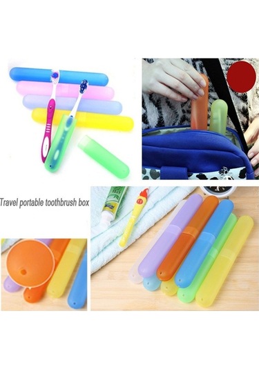 Sones Taşınabilir Seyahat Diş Fırçası Tutucu Kılıf Tüp Mini Açık Hava Yürüyüş Nefes Alabilir Diş Fırçası Kutusu Rastgele Renk