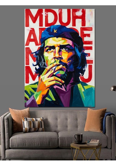 Che Guevara Pop Art Dekoratif Kanvas - Mdf Ahşap Tablo
