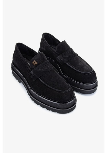 Valmenti Eva Erkek Siyah Süet Hakiki Deri Loafer Ayakkabı 771 500 Erk Ayk Y24 Siyah Süet