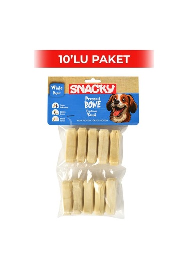 Snacky Beyaz Köpek Çiğneme Kemiği 5 Cm 10'lu 10 Paket