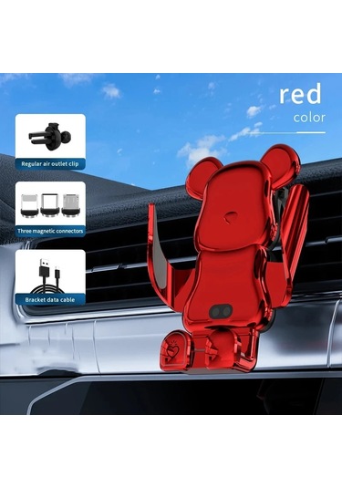 Goldenqian Kablosuz Araba Cep Telefonu Tutacağı Destek 15w Kablosuz Hızlı Şarj Tutucu Araba Cep Telefonu Tutucu Oto Aksesuar Standı Red 1 Red 1