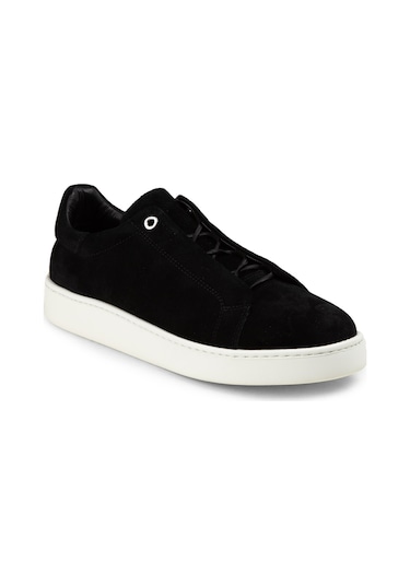 Deery Erkek Hakiki Süet Siyah Gizli Bağcıklı Sneaker Ayakkabı - 04444msyhe01