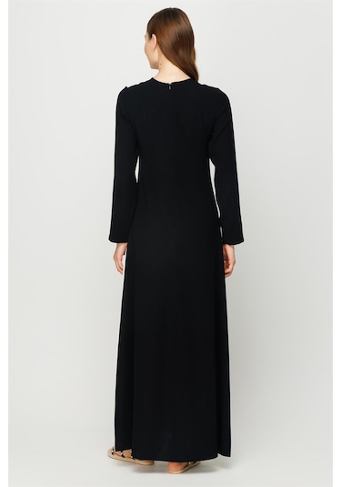 Taş İşi Detaylı Renk Geçişli Şık Narin Elbise Ekru-ekru Ekru