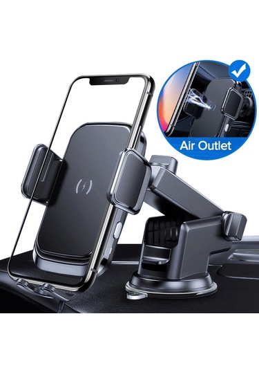 Yeni Ürün 15w Araç Telefonu Tutucu Kablosuz Şarj Cihazı Araç Şarj Standı Dönebilen Hava Firar Kontrol Paneli Telefon Tutucu Araç Şarj Desteği Tutucu -