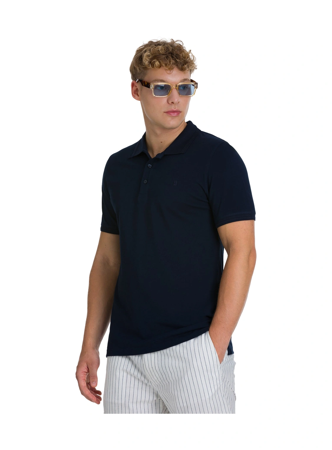 Hatemoğlu Lacivert Regular Fit 100% Pamuklu Polo Yaka Tişört 35214 659126