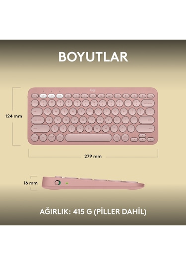 Logitech Pebble Keys 2 K380S Bluetooth Kablosuz Klavye