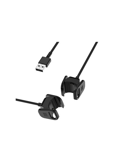 Konesam Fitbit Charge 3 İçin Usb Şarj Kablosu, Klem Deseni, 55cm Uzunluk, Siyah Renk, Pc+pvc Malzeme