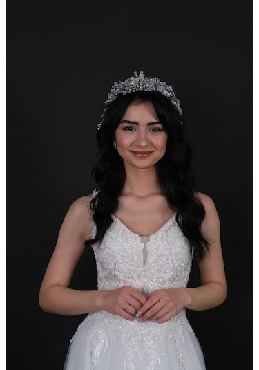 FdayAksesuar Gelin Saç Aksesuarı Azra Inci Boncuklu Gelin Kına Tacı Saç Aksesuarı FRDY31661