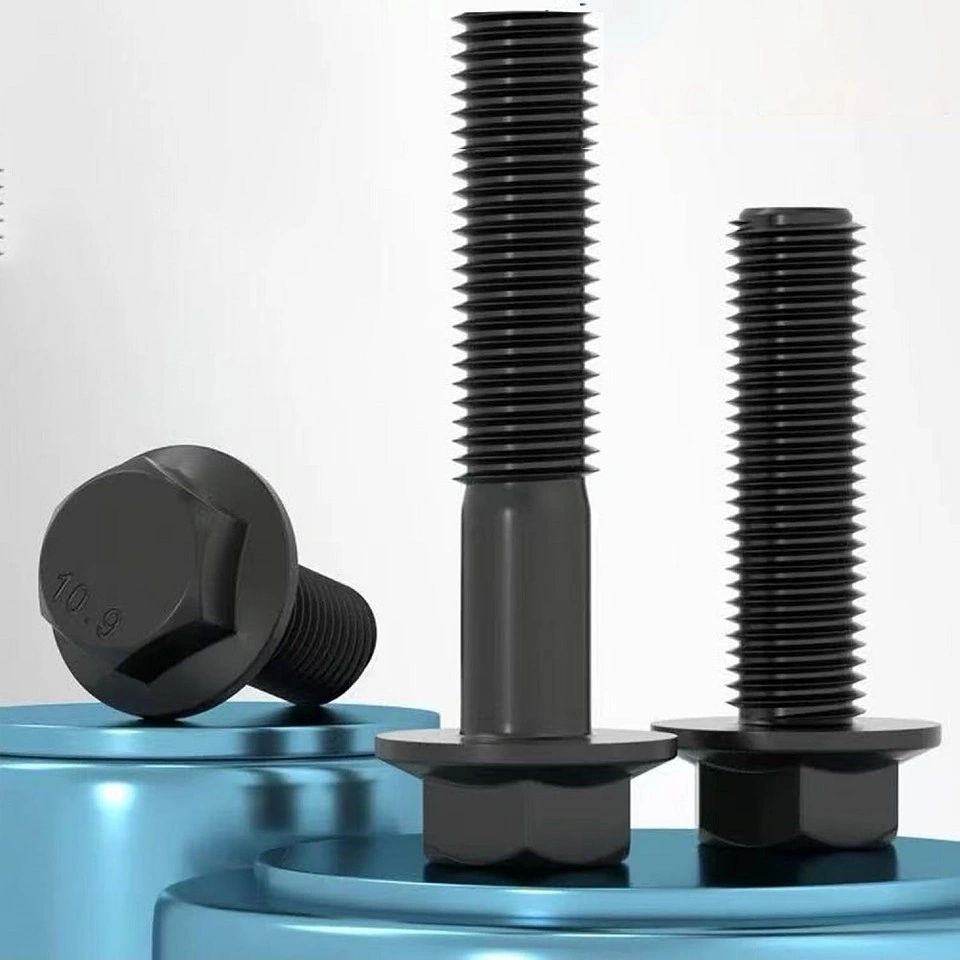 Flanşlı Civata Siyah M6x45 20 Adet Akb 8.8 Dın6921 Galvaniz Kaplama -