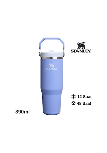 Stanley The Iceflow Flip Straw Pipetli Termos Bardak 0.89 Lt Matara Lila