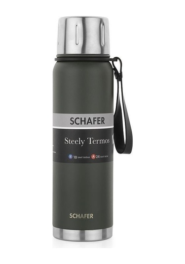 Schafer Çelik Termos 750 Ml Yeşil Renk Yeşil