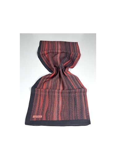 Cardion Pamuk İpek Şal - 70 X 180 - 06303 Siyah - Bordo