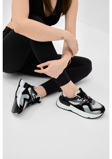 Tonny Black Eva Taban Rahat Kalıp Sneaker Kadın Siyah Gri Sneaker Tbklc050 Siyah - Gri