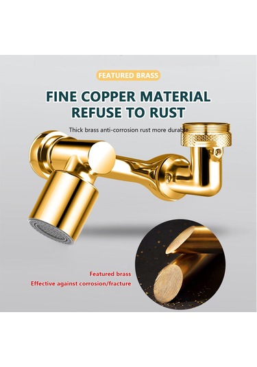 Qianfan Döner Musluk Genişletici,1080 Döner Musluk Havalandırıcı Gümüş