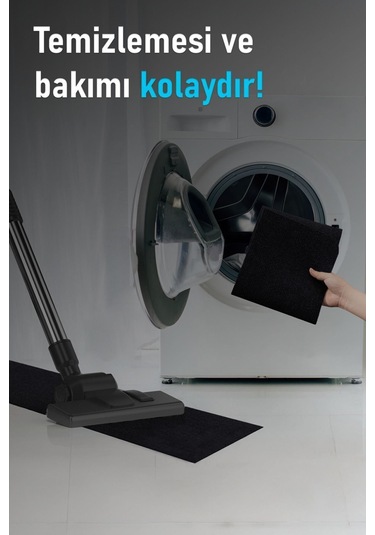 Halifleks Yapışkan Tabanlı Merdiven Basamak Paspası Rip Halı Kaymaz Tabanlı - Siyah Null