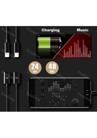 iOS Uyumlu iPhone 7 8 X Plus Lightning Kulaklık Şarj Çoklayıcı 4313P Ç