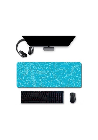 Yaozixa Oyuncu Masa Padı Büyük Boy 800x300x3mm Beyaz Desenli, Dayanıklı, Kullanıma Kolay Oyun Ve Ofis Mause Klavye Matı Diğer