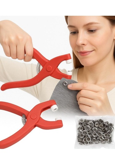 Büro Ev Ofis Hobi Atölyesi İçin Plastik Çıt Çıt Pensi Çıtçıt Takma Aleti