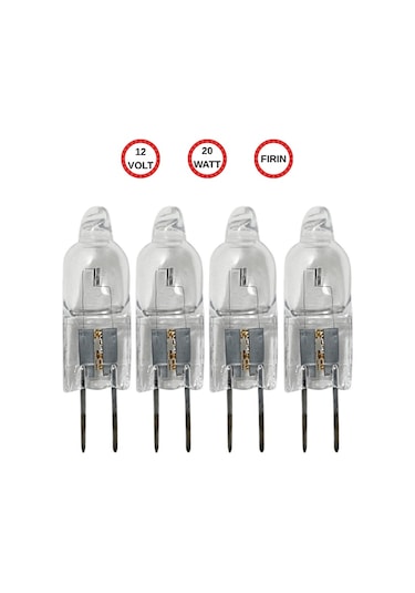 4 Adet Ledvance 12volt 20w Sarı Işık G4 Duylu Fırın Ampulü