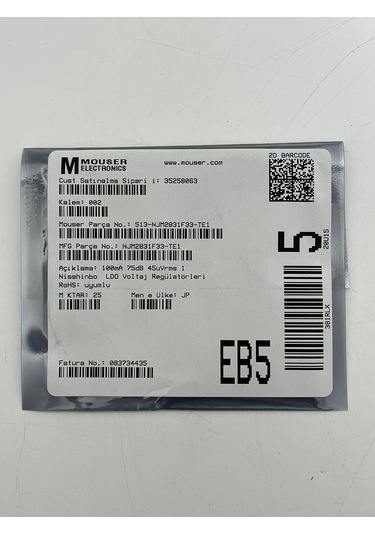 Nisshinbo Njm2831f33-te1 Voltaj Regülatörü 25 Adet