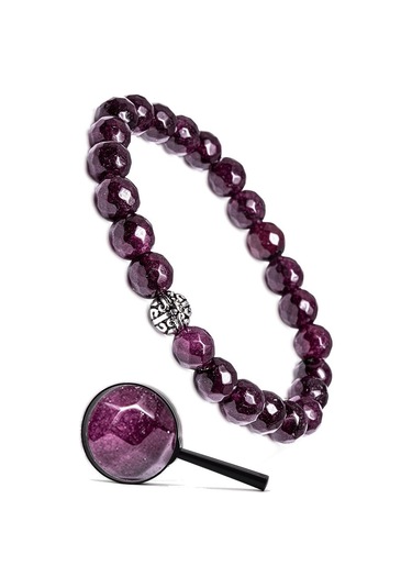 Sertifikalı Gümüş Aparatlı Fasetli Doğal Lal Granat Garnet Taşı B Çok Renkli