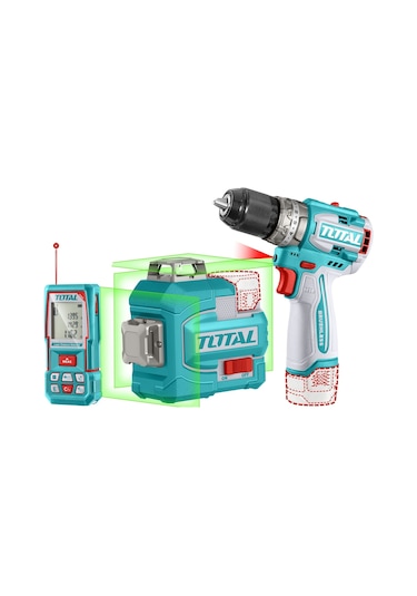 Total TOSLI250101E 16V Darbeli Matkap  + 100 M Lazer Metre Avantaj Set