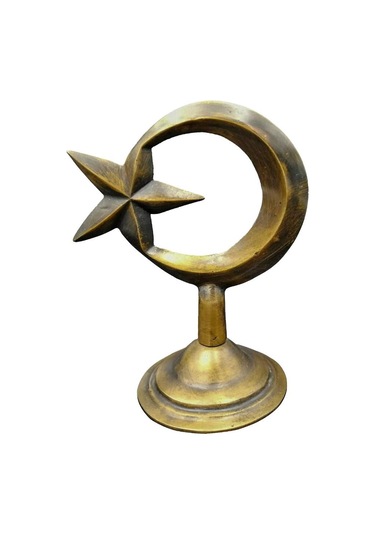 Pm Dizayn Pirinç Döküm Ay Yıldız Masa Üstü