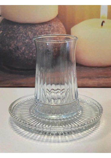 Müge 6'lı Cam Çay Tabağı Çay Tabak Altlığı -tg-2023 Diğer