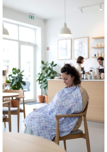 Shell %100 Pamuk 2 Katlı Müslin Balenli Baskılı Emzirme Önlüğü - Ztshell