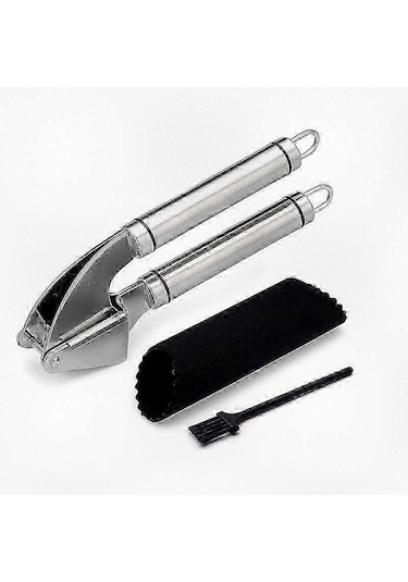 Premium Paslanmaz Çelik Sarımsak Ezici, Zencefil Ve Fındık İçin Çok Amaçlı Mutfak Aleti Siyah