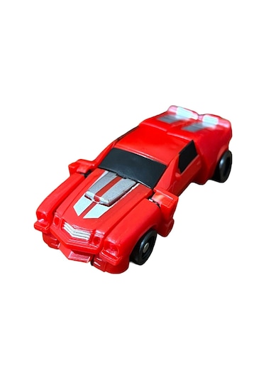 Super Warrior Mini Plastik Gövdeli Dönüşebilen Robot Araba 7.5 Cm Kırmızı