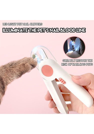 Geekyou Kedi Köpek Led Işıklı Tırnak Kesici, Kan Damarı Gördürücü, Ergonomik Tasarım, Paslanmaz Çelik, Mavi Renk